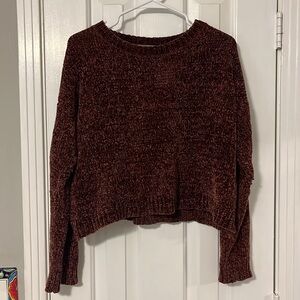 Boutique Brand maroon knit pullover sweater gently used
